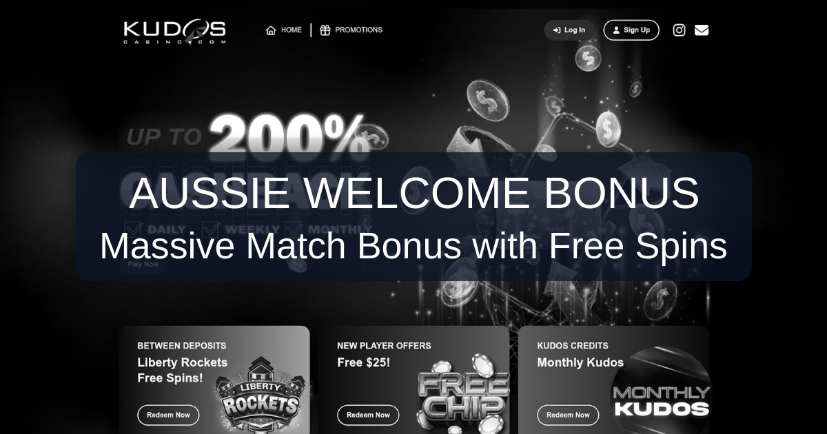 Kudos Casino Bonuses - Join the Official Australian Online Casino